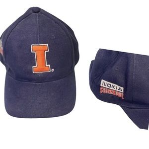 Retro University of Illinois Sugar Bowl Hat 2002 Fighting Illini Blue Orange